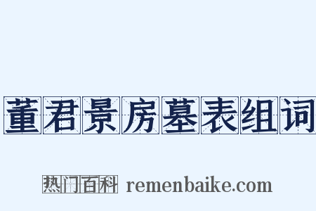 董君景房墓表组词是什么意思的图片